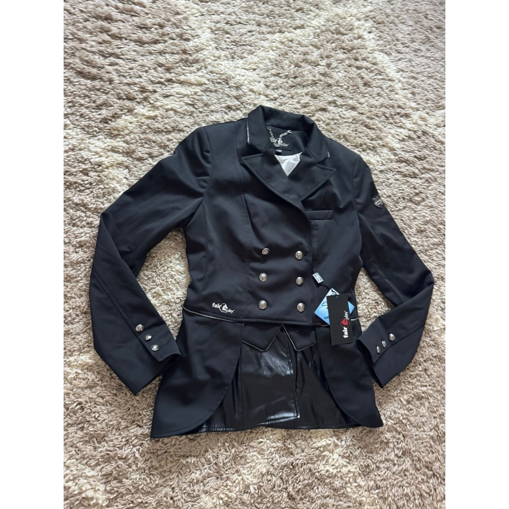 Fair Play Beatrice Short Tail Equestrian Show Jacket Black Riding Blazer Size 80